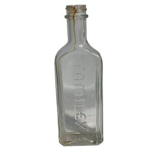 Familex Clear Glass Bottle 6.5" Tall Vintage